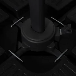 IDMarket Parasol déporté 3x4 m rotatif 360 gris clair avec 4 dalles* Parasols