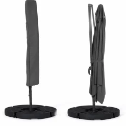 IDMarket Parasol déporté 3x3 m rotatif 360 coloris gris* Parasols