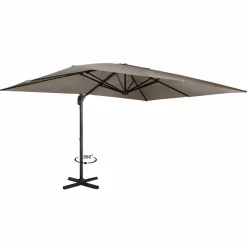 IDMarket Parasol rectangulaire déporté 3x4m taupe* Parasols