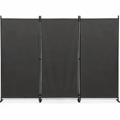 IDMarket Paravent extérieur / intérieur sur pieds 3 panneaux gris anthracite* Paravents Extérieurs