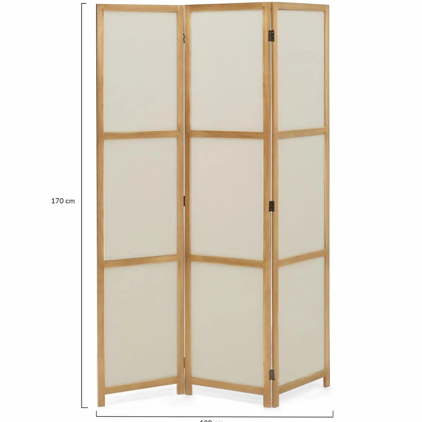 IDMarket Paravent rétractable intérieur décoratif en bois et tissu beige* Décoration Et Accessoires