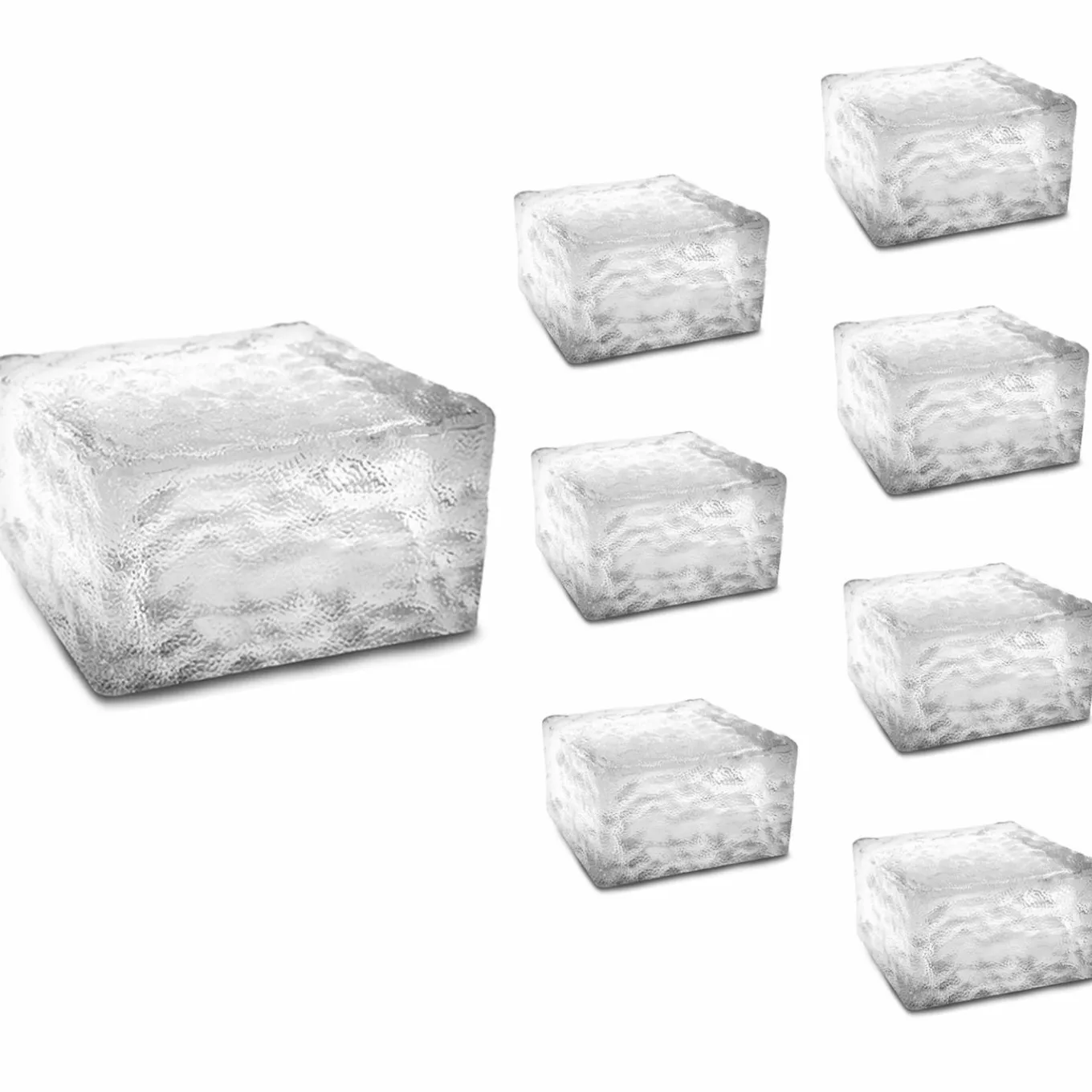 IDMarket Pavés solaires en verre 4 LEDS blanches éclairage de jardin* Eclairages D'Ambiance