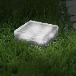 IDMarket Pavés solaires en verre 4 LEDS blanches éclairage de jardin* Eclairages D'Ambiance