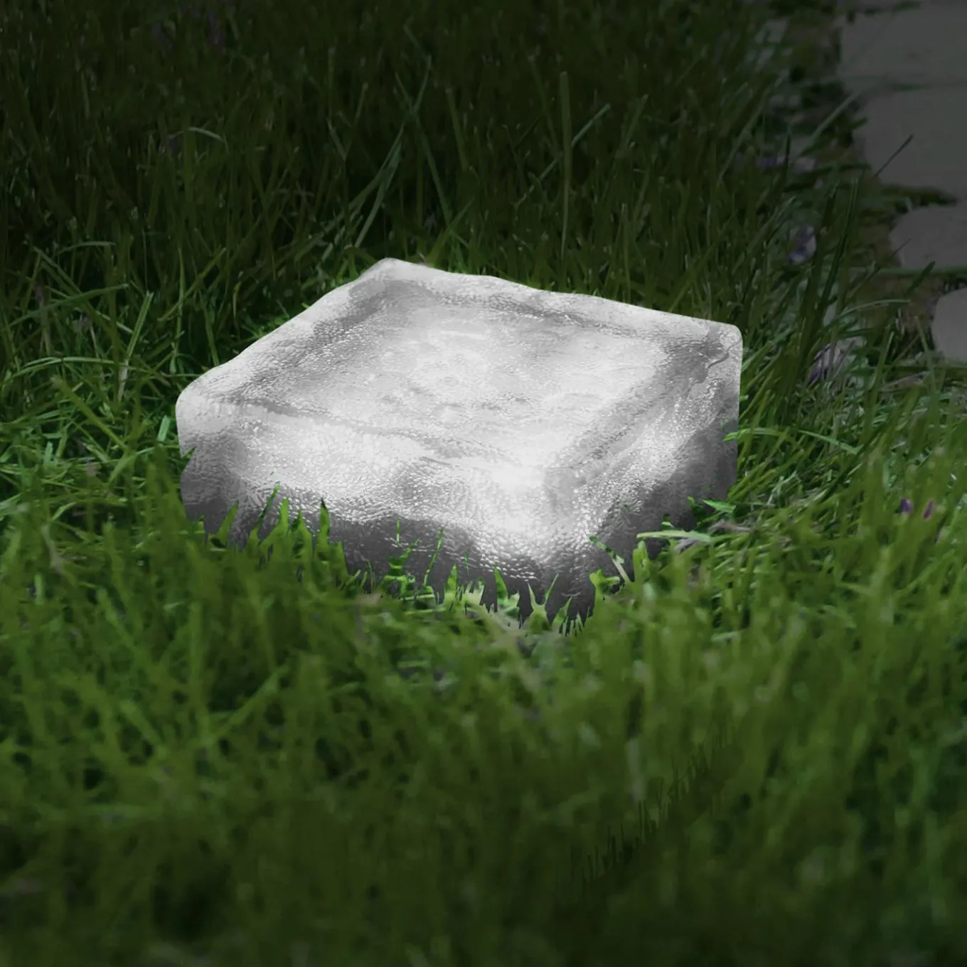 IDMarket Pavés solaires en verre 4 LEDS blanches éclairage de jardin* Eclairages D'Ambiance