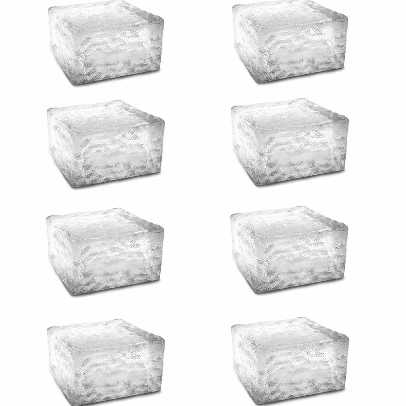 IDMarket Pavés solaires en verre 4 LEDS blanches éclairage de jardin* Eclairages D'Ambiance