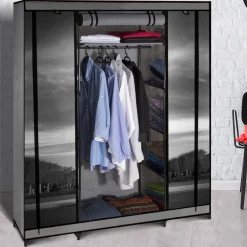 IDMarket Penderie d'appoint en tissu imprimé* Rangement Et Accessoires|Chambre Complète Adulte