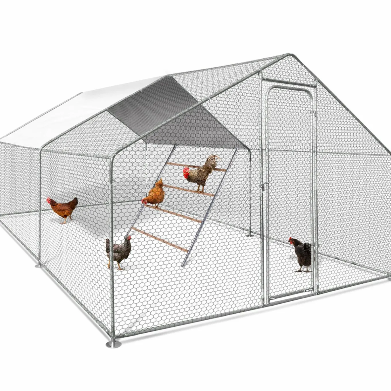 IDMarket Perchoir poule 4 niveaux en bois* Accessoires Poulailler|Volières Et Enclos