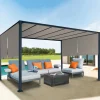IDMarket Pergola avec rideaux coulissants taupe 3x4m* Tonnelles De Jardin|Pergolas