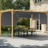 IDMarket Pergola effet bois 3x4 M toit rétractable et 4 stores gris anthracite* Tonnelles De Jardin|Pergolas