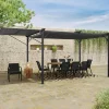 IDMarket Pergola gris anthracite 3x4M avec auvent et toit réglable* Tonnelles De Jardin|Pergolas