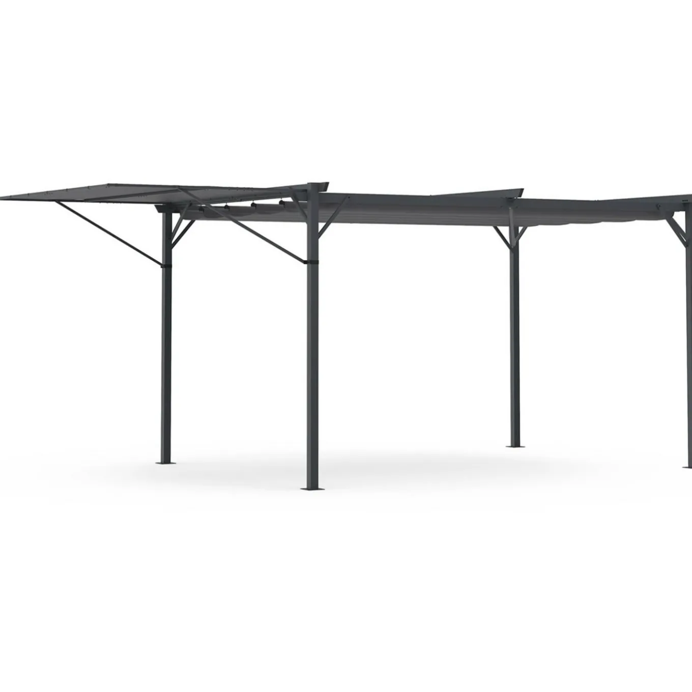 IDMarket Pergola gris anthracite 3x4M avec auvent et toit réglable* Tonnelles De Jardin|Pergolas