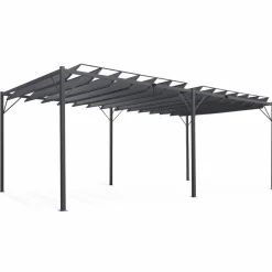 IDMarket Pergola lames orientables gris anthracite 3x6m* Tonnelles De Jardin|Pergolas