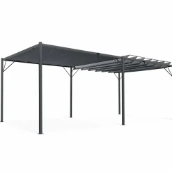 IDMarket Pergola lames orientables gris anthracite 3x6m* Tonnelles De Jardin|Pergolas