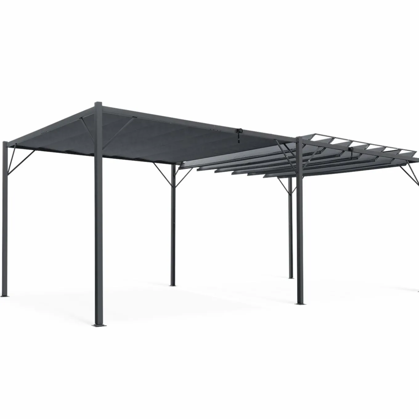 IDMarket Pergola lames orientables gris anthracite 3x6m* Tonnelles De Jardin|Pergolas