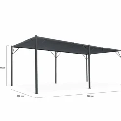 IDMarket Pergola lames orientables gris anthracite 3x6m* Tonnelles De Jardin|Pergolas