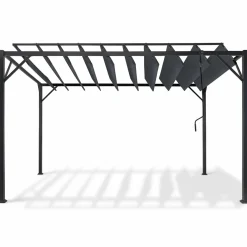 IDMarket Pergola lames orientables gris anthracite* Tonnelles De Jardin|Pergolas