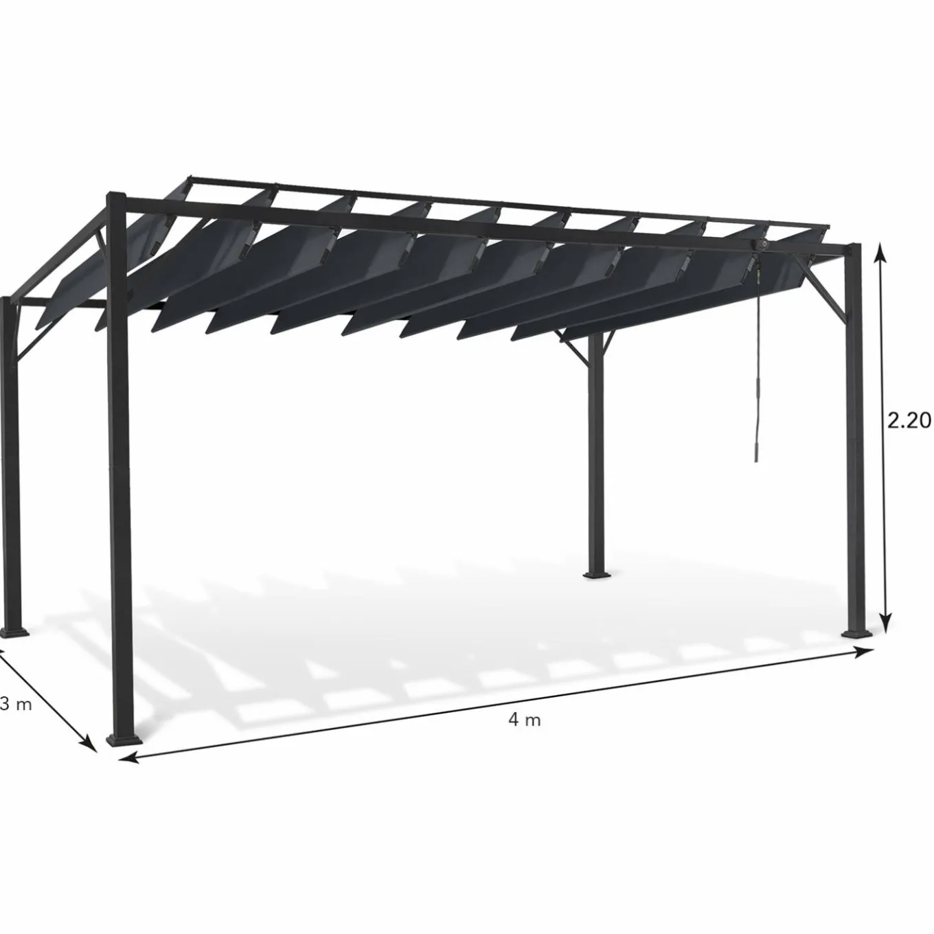 IDMarket Pergola lames orientables gris anthracite* Tonnelles De Jardin|Pergolas