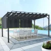IDMarket Pergola lames orientables et stores gris anthracite* Tonnelles De Jardin|Pergolas