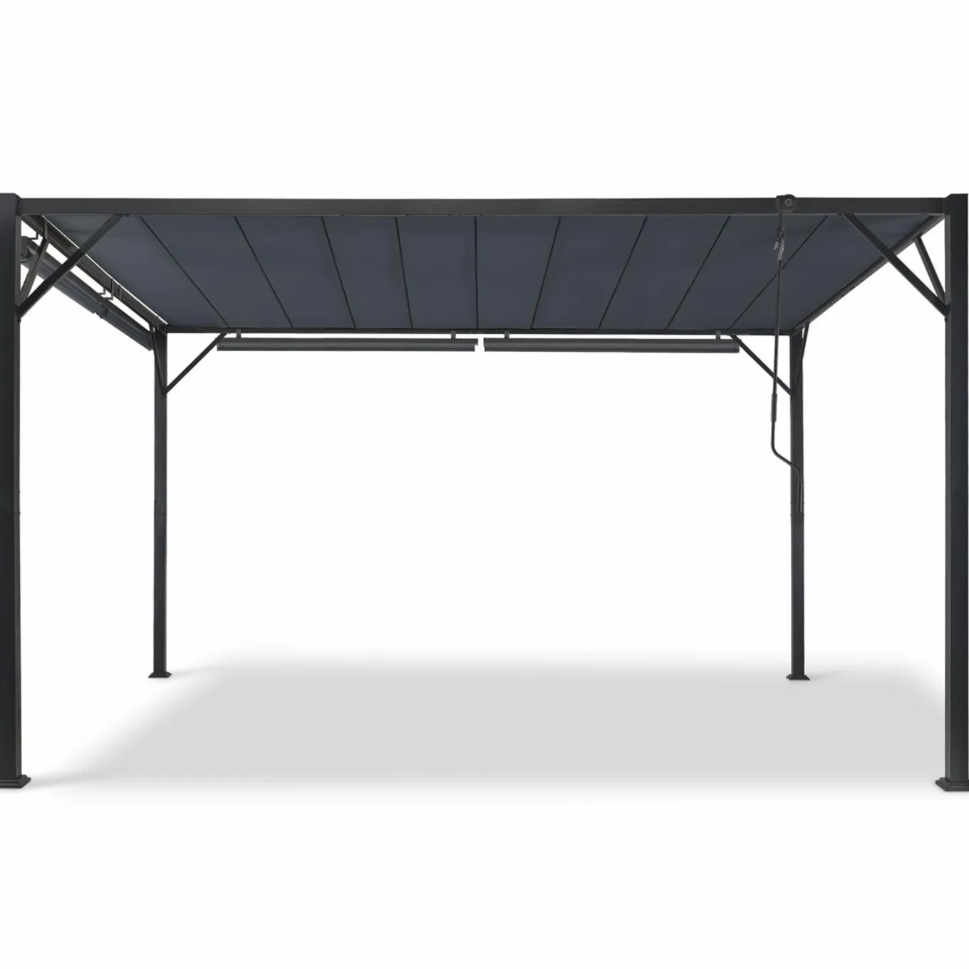 IDMarket Pergola lames orientables et stores gris anthracite* Tonnelles De Jardin|Pergolas