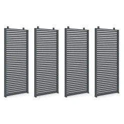 IDMarket Pergola persienne 3x4M gris anthracite avec toit rétractable et 4 pans modulables* Tonnelles De Jardin|Pergolas