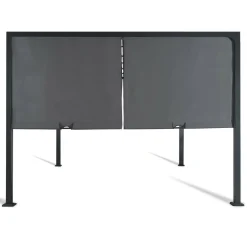 IDMarket Pergola toile coulissante en métal gris* Tonnelles De Jardin|Pergolas