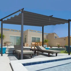 IDMarket Pergola toit rétractable gris 3x4 M* Tonnelles De Jardin|Pergolas