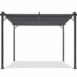 IDMarket Pergola toit rétractable gris 3x4 M* Tonnelles De Jardin|Pergolas