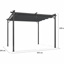 IDMarket Pergola toit rétractable gris 3x4 M* Tonnelles De Jardin|Pergolas