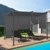 IDMarket Pergola toit rétractable gris et stores enrouleurs* Tonnelles De Jardin|Pergolas
