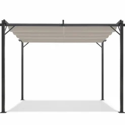 IDMarket Pergola toit rétractable taupe 3x4 M* Tonnelles De Jardin|Pergolas