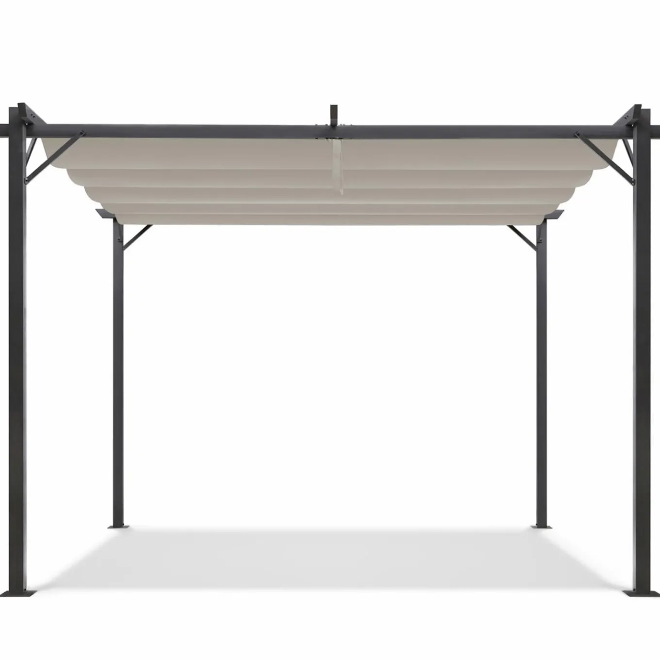 IDMarket Pergola toit rétractable taupe 3x4 M* Tonnelles De Jardin|Pergolas