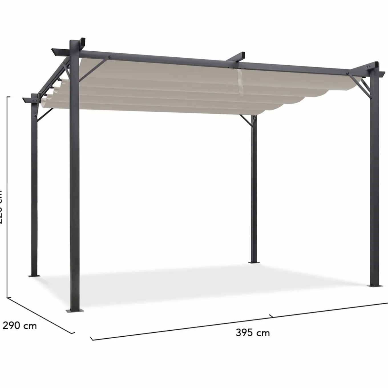 IDMarket Pergola toit rétractable taupe 3x4 M* Tonnelles De Jardin|Pergolas
