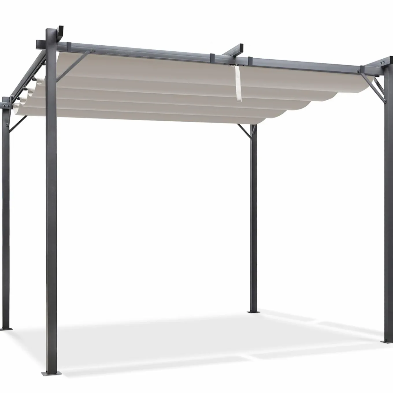 IDMarket Pergola toit rétractable taupe et stores enrouleurs* Tonnelles De Jardin|Pergolas