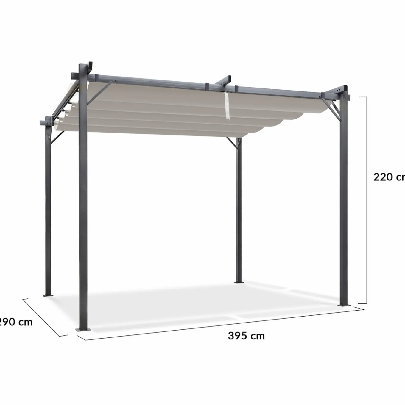 IDMarket Pergola toit rétractable taupe et stores enrouleurs* Tonnelles De Jardin|Pergolas