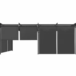 IDMarket Pergola toit rétractable 3x6m gris anthracite et stores enrouleurs* Tonnelles De Jardin|Pergolas