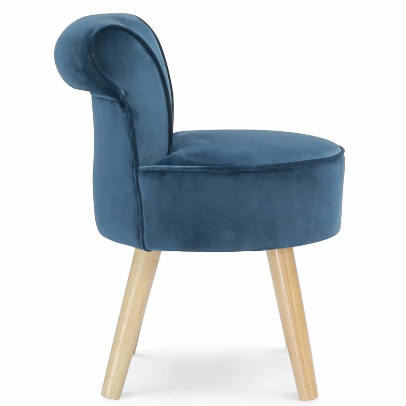 IDMarket Petit fauteuil crapaud bleu en velours* Salon Complet|Fauteuils