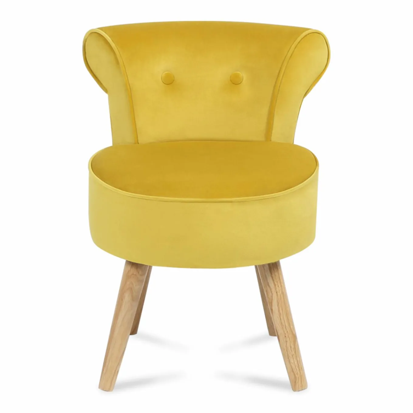 IDMarket Petit fauteuil crapaud jaune en velours* Salon Complet|Fauteuils
