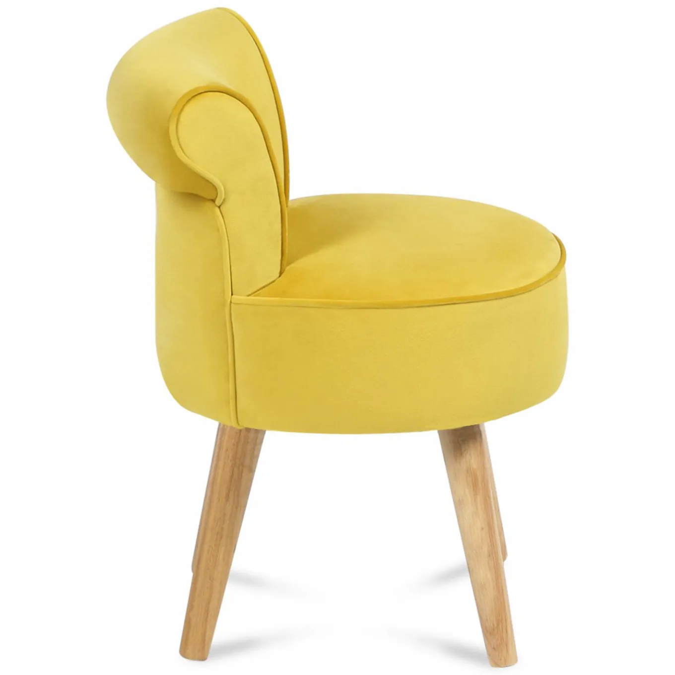 IDMarket Petit fauteuil crapaud jaune en velours* Salon Complet|Fauteuils