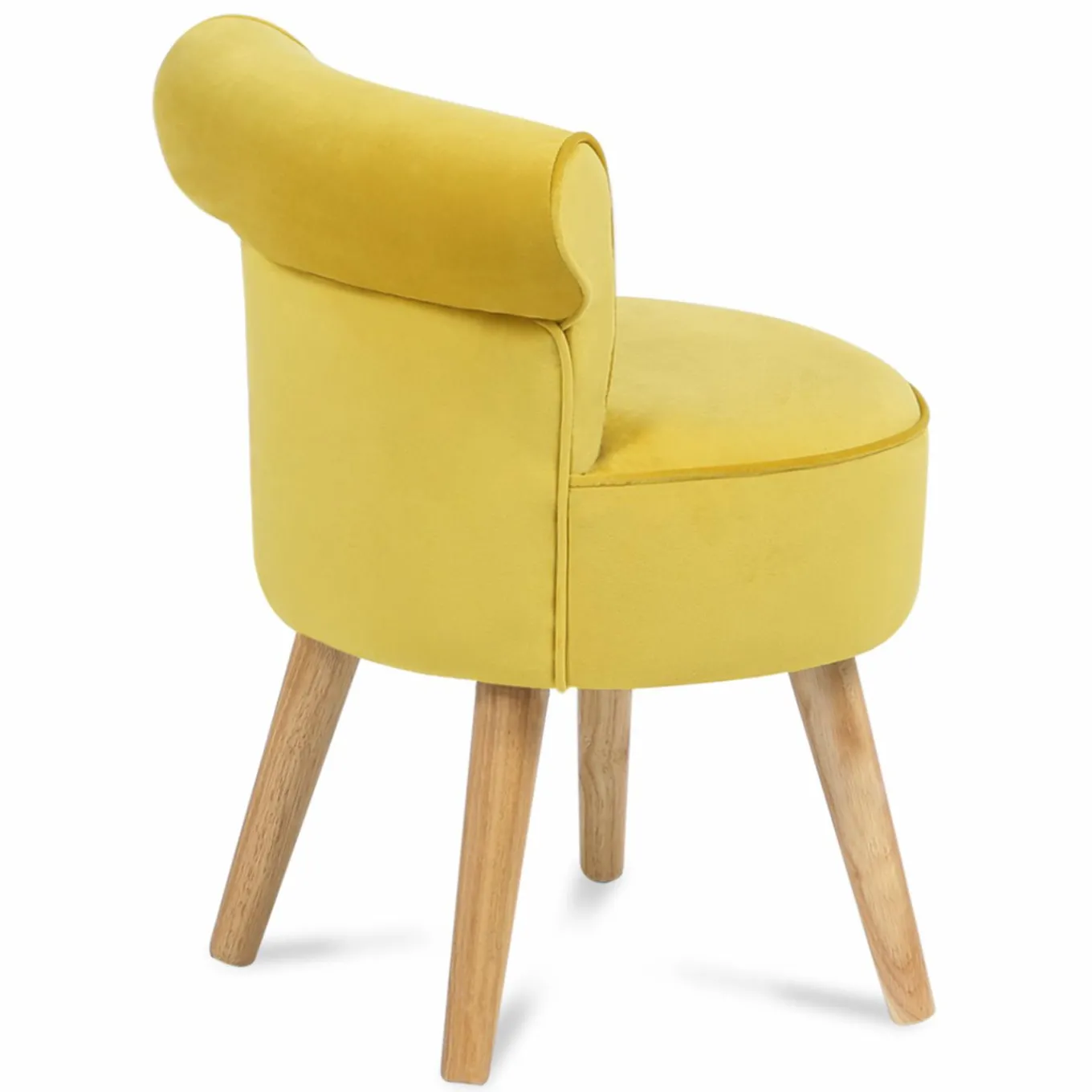 IDMarket Petit fauteuil crapaud jaune en velours* Salon Complet|Fauteuils