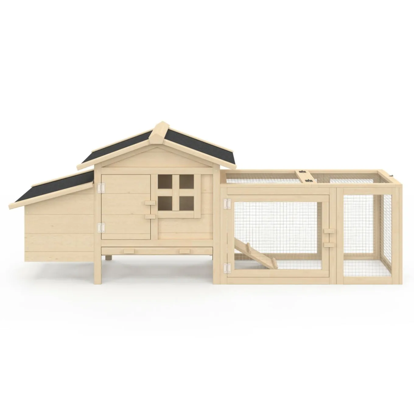 IDMarket Petit poulailler en bois pour 2 poules avec enclos et pondoir sur pilotis* Poulaillers