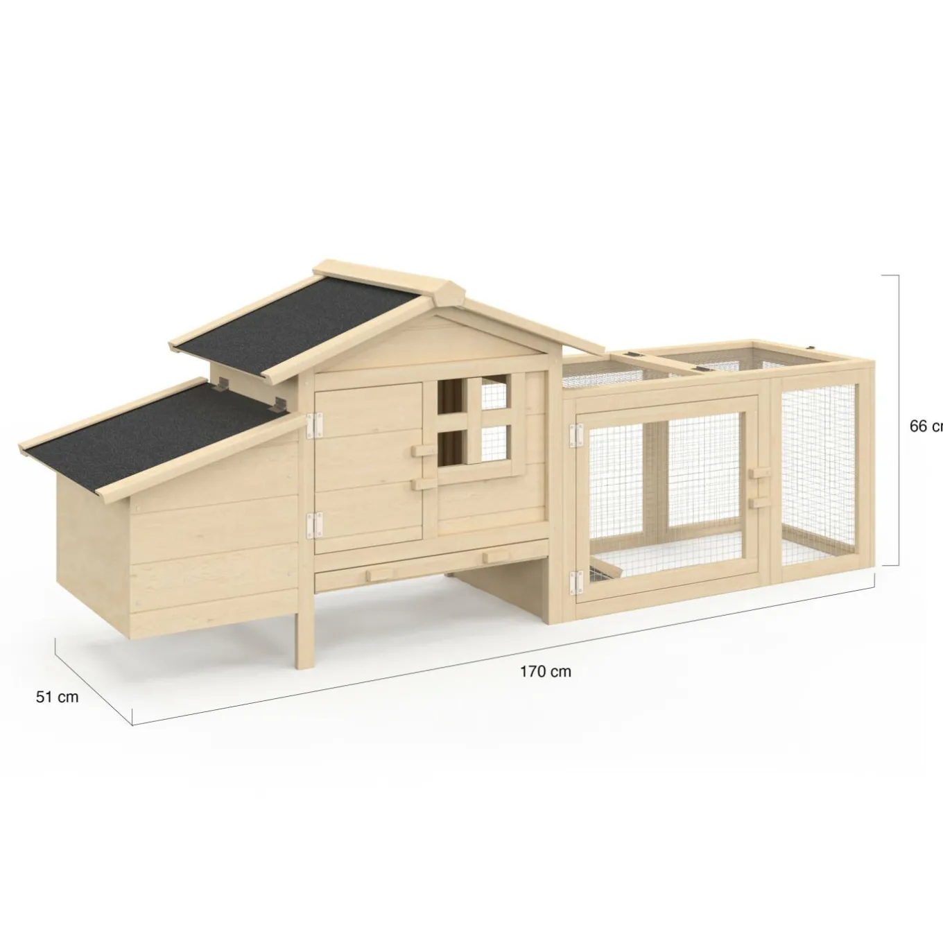 IDMarket Petit poulailler en bois pour 2 poules avec enclos et pondoir sur pilotis* Poulaillers