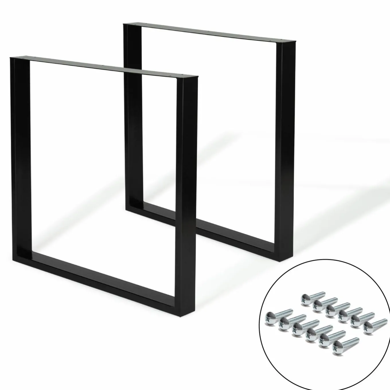 IDMarket Pieds de table carrés en métal noir design industriel* Décoration Et Accessoires|Pieds De Table