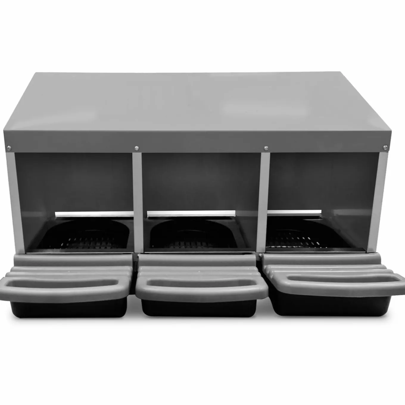 IDMarket Pondoir pour poules 3 emplacements en métal nichoir avec fond* Accessoires Animaux|Accessoires Poulailler