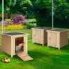 IDMarket Pondoirs en bois pour poules avec fond* Accessoires Animaux|Poulaillers