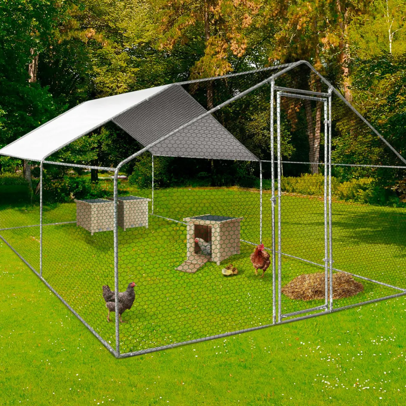 IDMarket Pondoirs en bois pour poules avec fond* Accessoires Animaux|Poulaillers