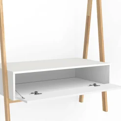 IDMarket Portant enfant tipi avec 1 porte blanc et bois 130 cm*Enfant Meubles Blancs|Meubles En Bois