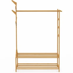 IDMarket Portant vêtement en bambou* Dressings Et Portants Vêtements