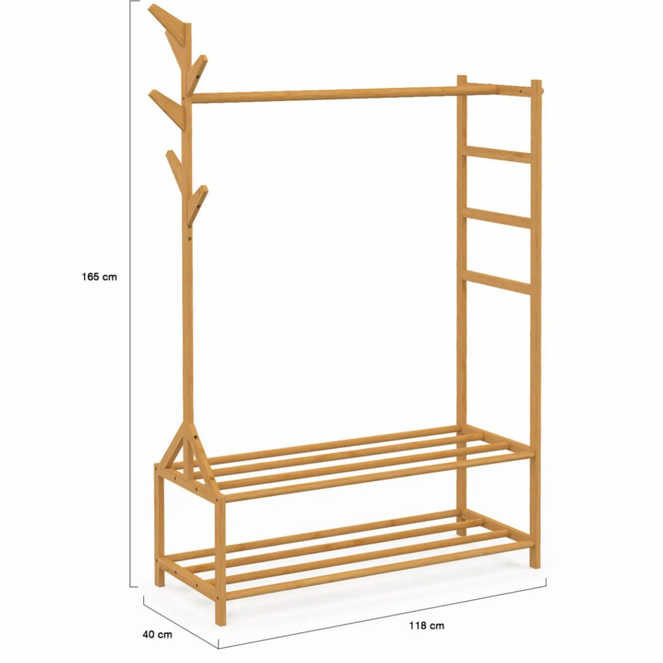 IDMarket Portant vêtement en bambou* Dressings Et Portants Vêtements