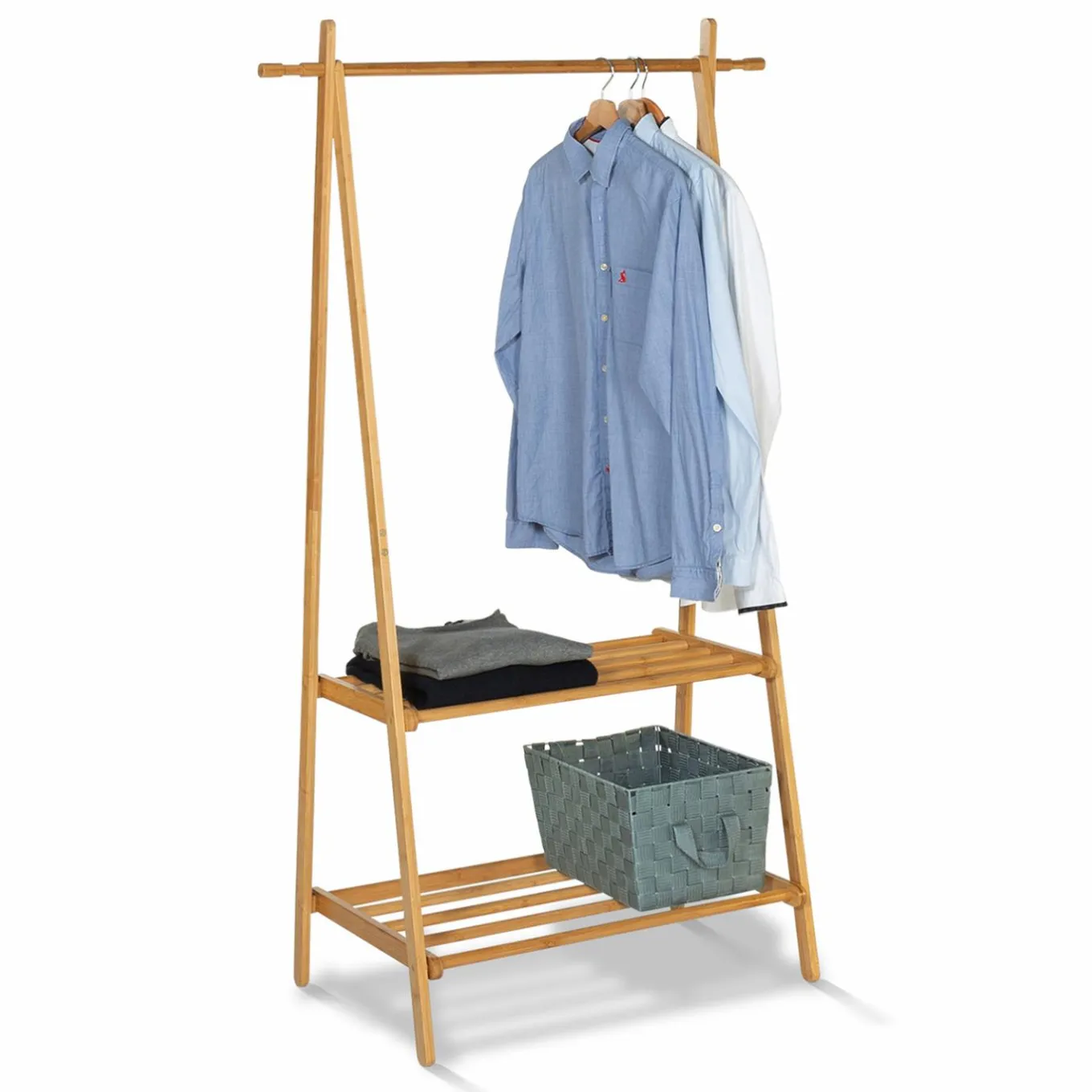 IDMarket Portant vêtements en bambou* Meubles Hauts|Collection Agencement Magasin