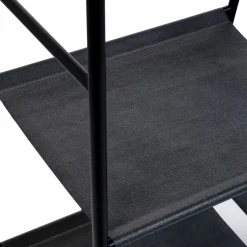 IDMarket Portant vêtements en métal noir et façon bois* Meubles Noirs|Collection Agencement Magasin